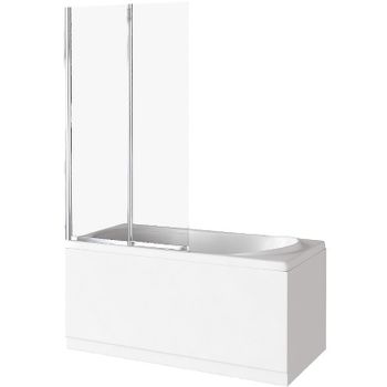 Шторка на ванну Good Door Screen 80 FO-80-C-CH профиль Хром стекло прозрачное — фото 1, Шторки для ванной распашные