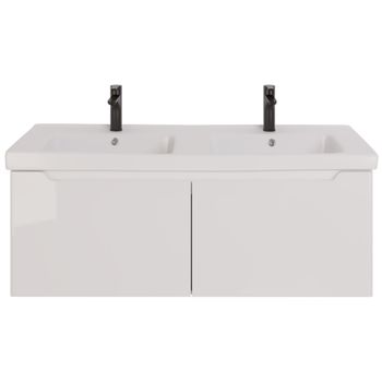 Тумба W, 125 см, подвесная, для умывальника "Гармония" 125 см или стеклянной столешницы W, 2 ящика,  — фото 10, Тумбы под раковину