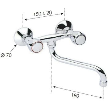 Смеситель для кухни Remer 1000-2000 41Y Хром — фото 2, Смесители для кухни