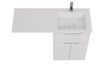 Тумба Vega, 60 см, напольная, 1 ящик, 2 дверцы, белый глянец — фото 10, Тумбы под раковину