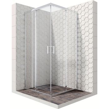 Душевой уголок Ambassador Kingston 100х100 14011103 профиль Хром стекло прозрачное — фото 1, Квадратные душевые уголки