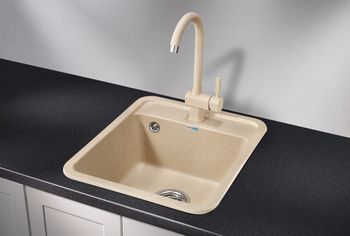 Granula-4202, БЕЖЕВЫЙ, кухонная мойка, СтандАРТ кварц — фото 2, Кухонные мойки