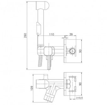 Гигиенический душ со смесителем Lemark Solo LM7165C Хром — фото 2, Гигиенические души