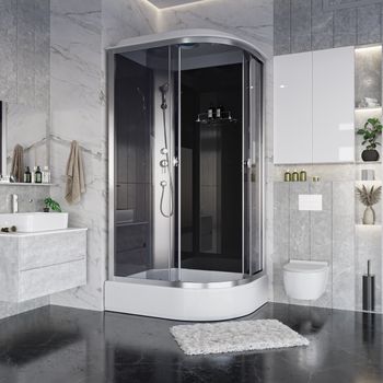 Душевая кабина Niagara Eco E120/80/26L/TN (120х80х215) средний поддон(26см),стекло тонированное,4 ме — фото 1, Душевые кабины