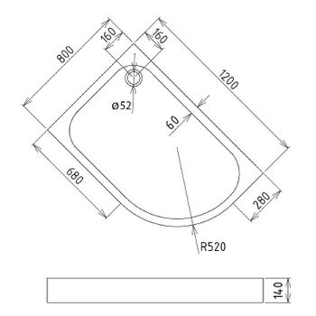Акриловый поддон для душа Gemy 120х80 ST18 L Белый — фото 2, Акриловые душевые поддоны