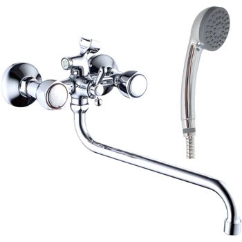 Смеситель для ванны Haiba HB2209 универсальный Хром — фото 1, Смеситель для ванны