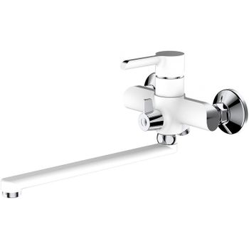 Смеситель для ванны Haiba HB22805-8 универсальный Белый Хром — фото 1, Смеситель для ванны