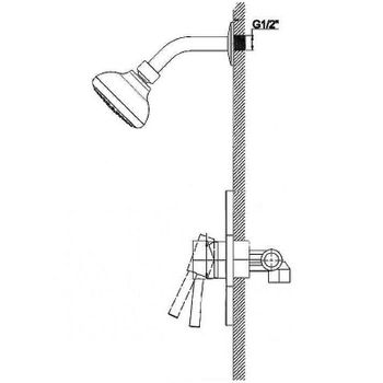Душевая система Haiba HB80088 Хром — фото 3, Встраиваемые душевые комплекты