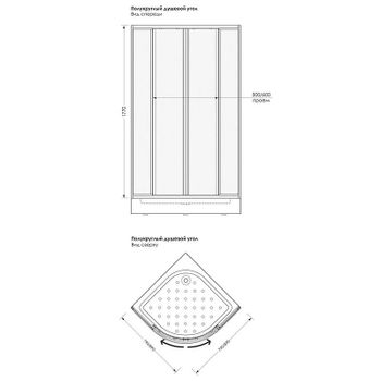 Душевой уголок Melodia della vita Project Tondo 90x90 MCNPT9090PsWt профиль Белый полистирол призма — фото 4, Душевые уголки четверть круга