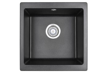 Granula-4451, ЧЁРНЫЙ, кухонная мойка, кварц — фото 1, Кухонные мойки