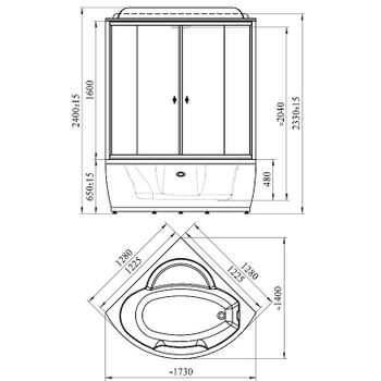 Душевой бокс Radomir Лаура 128x128 1-04-6-0-0-0820 без гидромассажа — фото 2, Душевые боксы