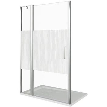 Душевая дверь Good Door Pandora WTW-140-T-CH 140 профиль Хром стекло с узором Тростник — фото 1, Распашные душевые двери