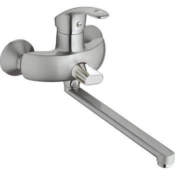 Смеситель для ванны Haiba HB2221-5 универсальный Сатин — фото 1, Смеситель для ванны