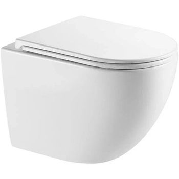 Унитаз AQUAme AQM2002L подвесной Белый глянец с сиденьем Микролифт — фото 1, Подвесные унитазы