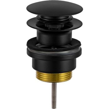 Донный клапан Remer 905CCR114NO click-clack Черный матовый — фото 1, Донные клапаны