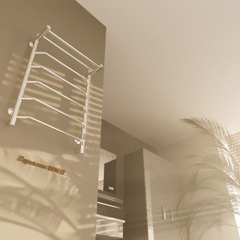 Электрический полотенцесушитель Altasan Горизонт 80х50 П Горизонт8050П с полкой Хром — фото 2, Электрические полотенцесушители