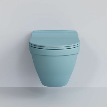 Унитаз Ambassador Nord 133T20801 подвесной Голубой матовый без сиденья — фото 3, Подвесные унитазы