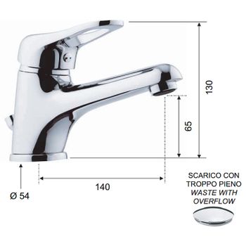 Смеситель для раковины Remer Kiss K10L Хром — фото 2, Смесители для раковины