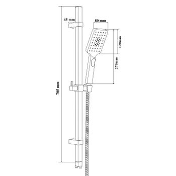 Душевой гарнитур Bond Cube B03-8700 Хром — фото 8, Душевые гарнитуры