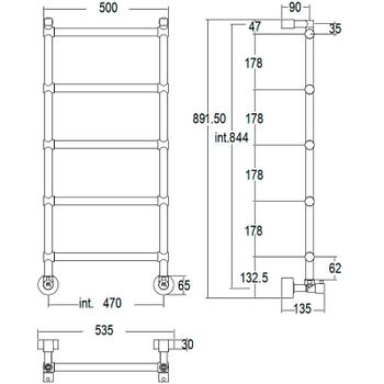 Водяной полотенцесушитель Margaroli Sole 442-5 4424705CRN Хром — фото 6, Водяные полотенцесушители