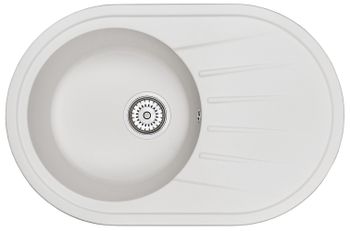 Granula-7601, БЕЛЫЙ, кухонная мойка, СтандАРТ кварц — фото 1, Кухонные мойки