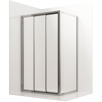 Душевой уголок Ambassador Forsa 100х100 17021101NX-100NX профиль Хром стекло прозрачное — фото 1, Квадратные душевые уголки