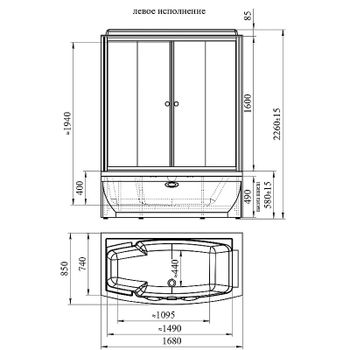 Душевой бокс Radomir Элис 168x85 L 1-04-1-1-0-0940 без гидромассажа — фото 2, Душевые боксы