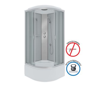 Душевая кабина Niagara Classic NG-2307-14 (80х80х215) высокий поддон(40см),стекло матовое,4 места — фото 2, Душевые кабины