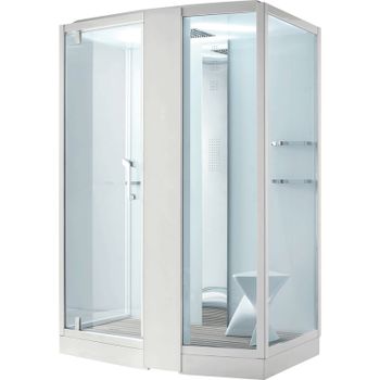 Душевая кабина Orans 150x100 R 89102rw с баней профиль Белый задние стенки Белые — фото 1, Душевые кабины