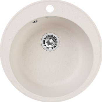 GRANFEST Мойка QUARZ 08 1-чаша D-480мм белый арт.GF-Z- — фото 1, Кухонные мойки