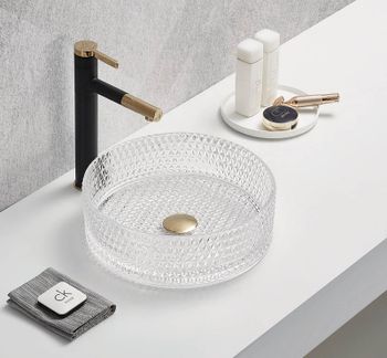 Товар: Раковина-чаша CeramaLux 36 GL01 прозрачная - фото 3 Раковина-чаша CeramaLux 36 GL01 прозрачная — фото 3, Раковины накладные