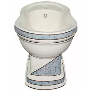 Биде Creavit Klasik KL500.000I0 Белое с декором — фото 1, Биде напольные