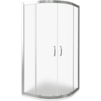 Душевой уголок Good Door Infinity R-80-G-CH 80x80 профиль Хром стекло Грейп — фото 1, Душевые уголки четверть круга