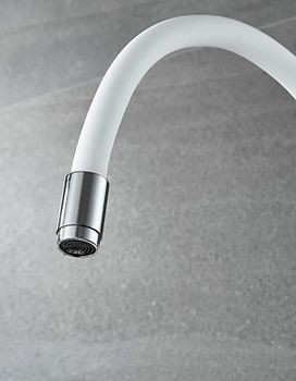 Смеситель для кухни Ledeme Rainbow 4898-3L Хром Белый — фото 11, Смесители для кухни