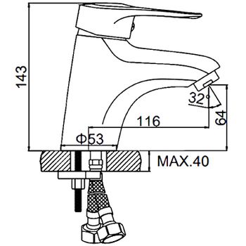 Смеситель для раковины Ledeme H04 1004L Хром — фото 7, Смесители для раковины