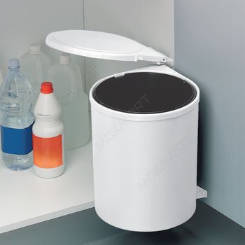 Ведро для мусора ALBIO навесное прямоугольное, белое, пластик 16 л. ALVEUS — фото 1, Мусорные ведра