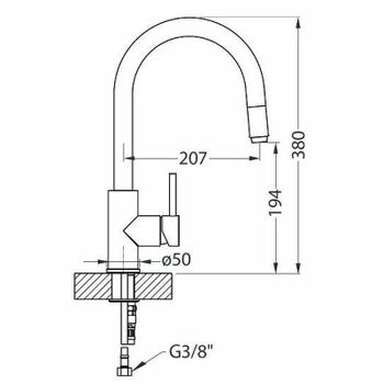 Смеситель для кухни Alveus Delos-P G91 Carbon 1129022 Угольный — фото 2, Смесители для кухни