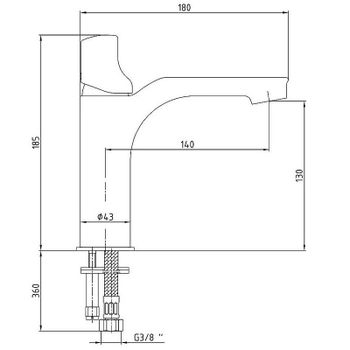 Смеситель для раковины E.C.A. Myra 104408986EX Бежевый — фото 2, Смесители для раковины