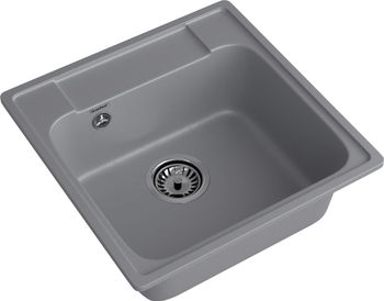 GRANFEST Мойка QUARZ 48 1-чаша 480*480мм темно-серый арт.GF-Z- — фото 2, Кухонные мойки