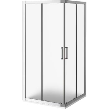 Душевой уголок Good Door Latte CR-90-G-WE 90x90 профиль Белый стекло Grape — фото 1, Квадратные душевые уголки