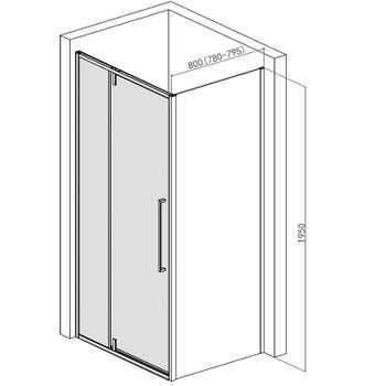 Душевая стенка AQUAme 80 AQM7111-2 профиль Черный матовый стекло прозрачное — фото 2, Боковые стенки