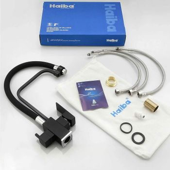 Смеситель для кухни Haiba HB76857 Черный — фото 2, Смесители для кухни