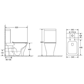 Унитаз компакт AQUAme AQM1006 без бачка с сиденьем Микролифт — фото 2, Напольные унитазы