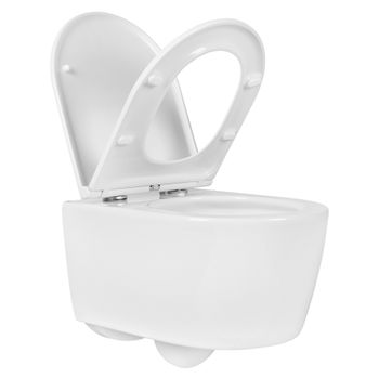 Унитаз подвесной AQ1106T-00 ЕВРОПА TORNADO 490*360*250мм, тонкое сиденье с механизмом плавного закры — фото 10, Подвесные унитазы