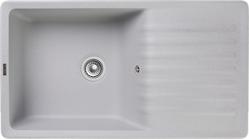 GRANFEST Мойка QUARZ 73 1-чаша+крыло 860*480мм серый арт.GF-ZW- — фото 1, Кухонные мойки