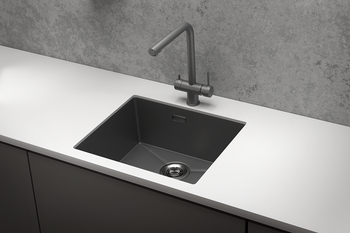Granula-5445U, ГРАФИТ МАТОВЫЙ, стальная кухонная мойка — фото 2, Кухонные мойки