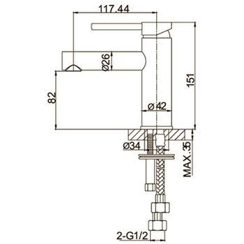 Смеситель для раковины Caprigo Don 53-020-BRG Золото матовое — фото 2, Смесители для раковины