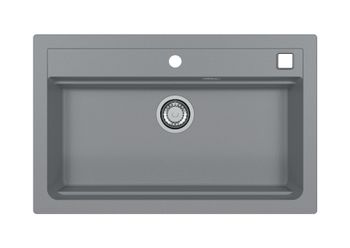 Мойка для кухни ALVEUS GRANITAL ATROX 40 CONCRETE - G81 790 X 500 1X в комплекте с сифоном 1132823, — фото 1, Кухонные мойки