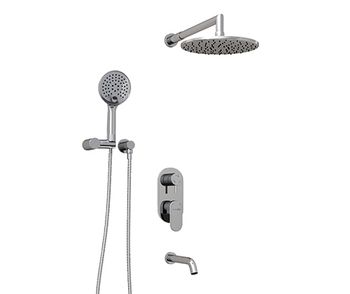 A175819 Встраиваемый комплект для ванны с верхней душевой насадкой, лейкой и изливом — фото 1, Встраиваемые душевые комплекты