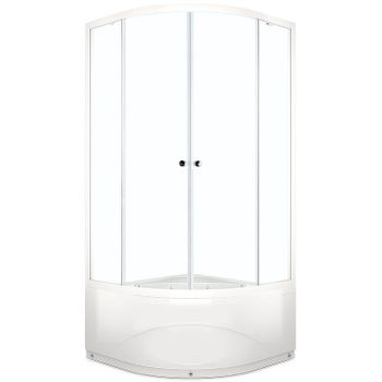 Душевой уголок Melodia della vita Segment High 80x80 MSETWSH8080Twt профиль Белый стекло прозрачное — фото 1, Душевые уголки четверть круга